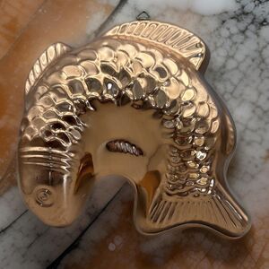 Vintage Copper Koi Fish Cake Jello Mold from Korea